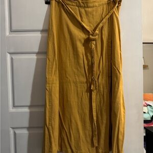 HYFVE Gold Maxi Wrap Skirt with Tie Front